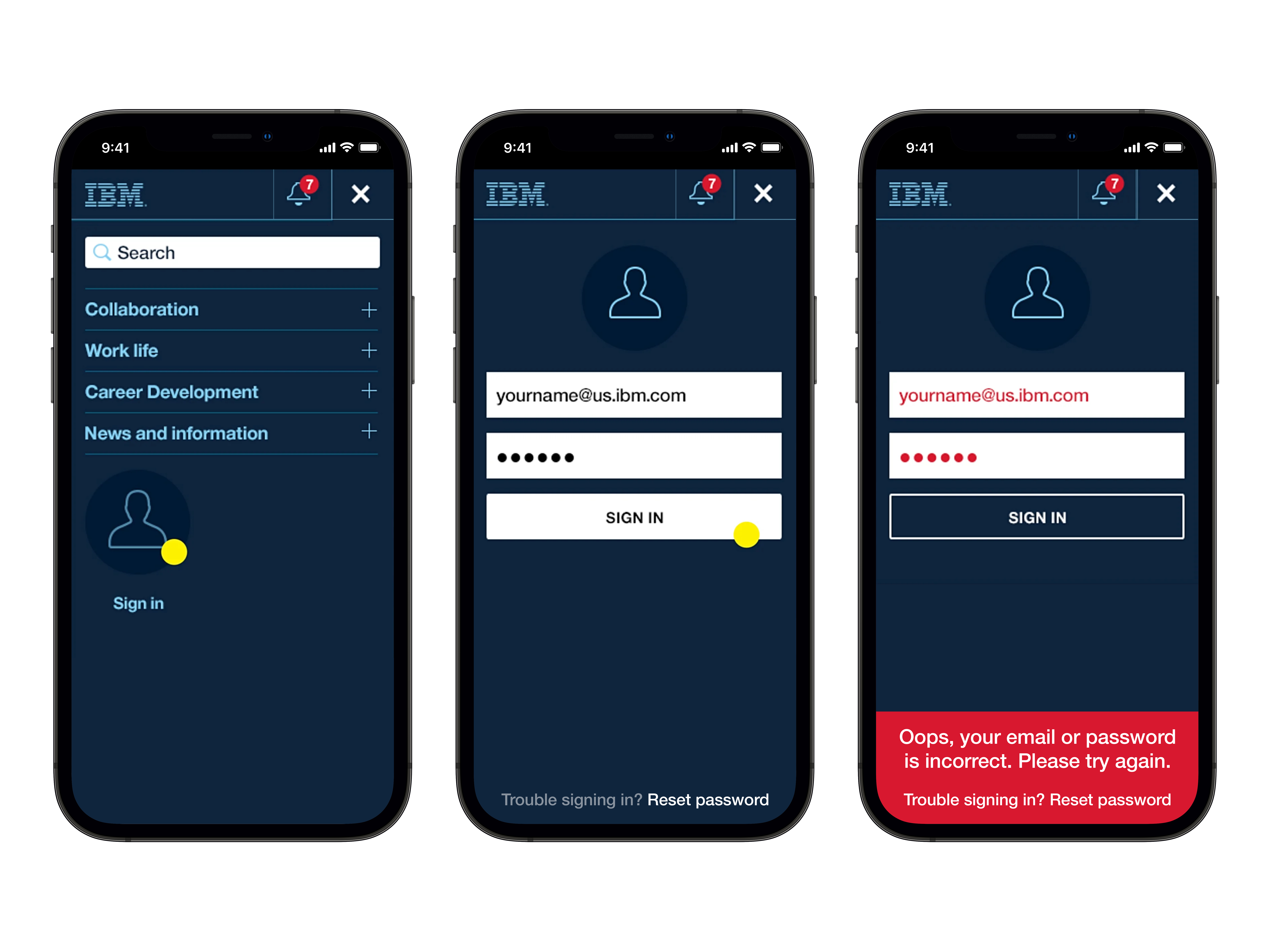 IBM Navigation Flow Three