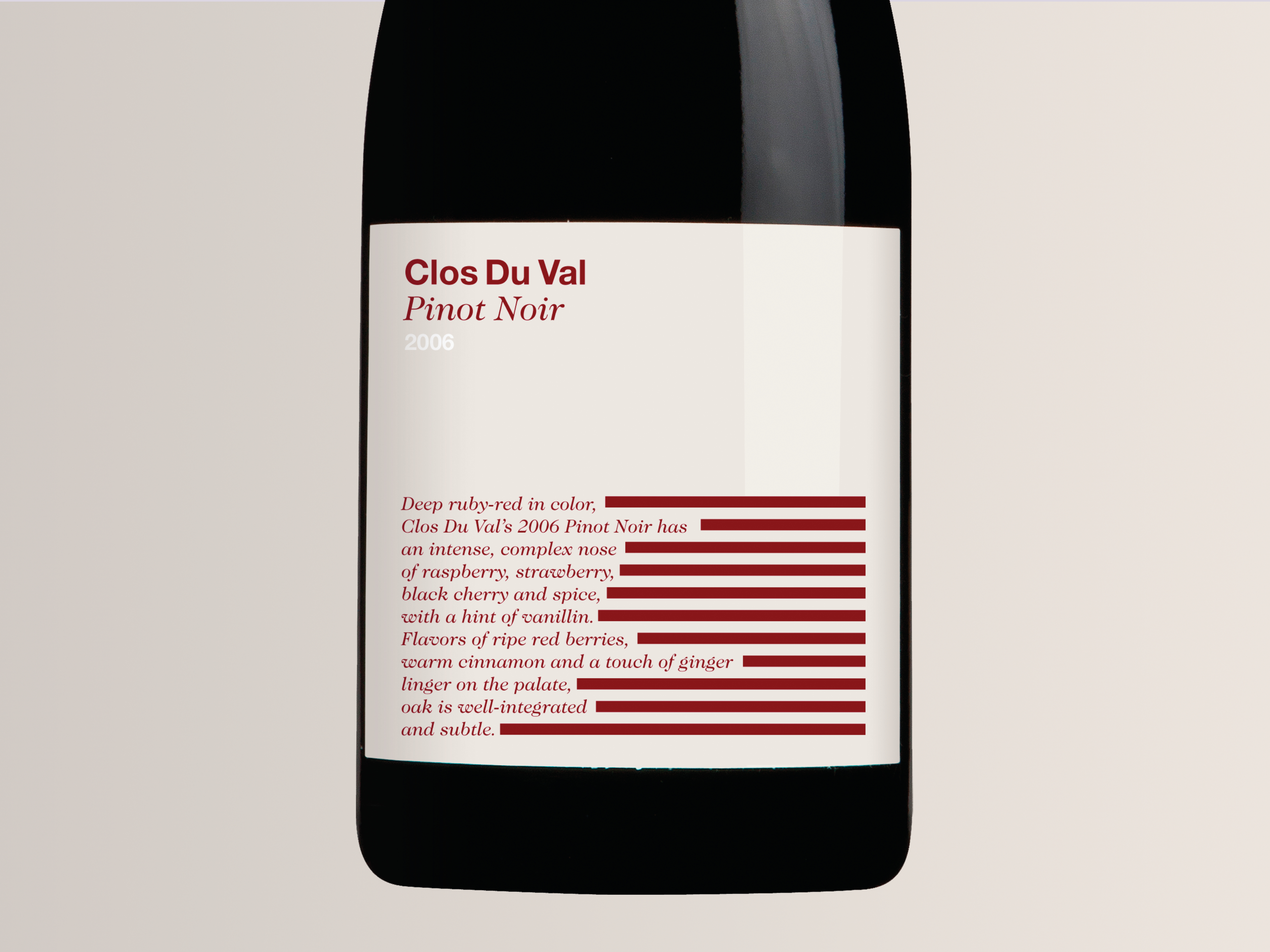 Wine Label Close Up View
